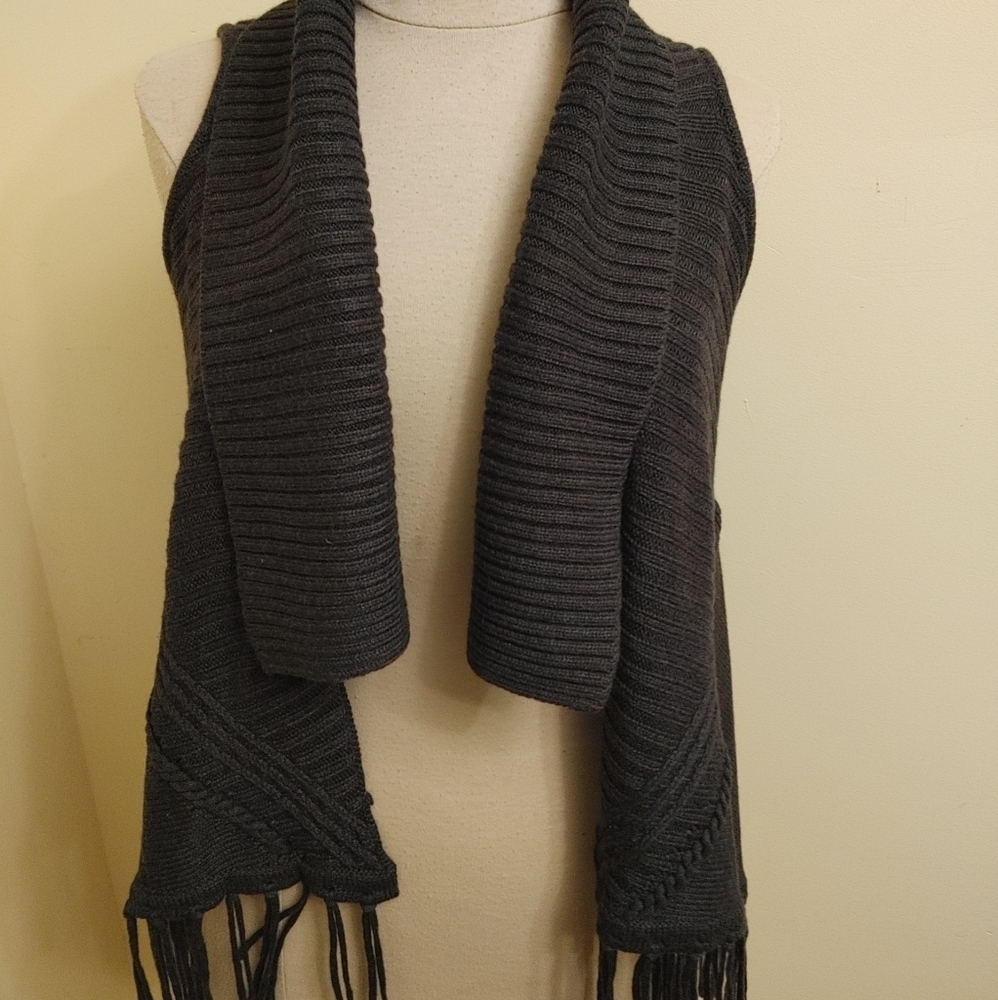 Dex Sleeveless‎ Cardigan Sweater gray size XS